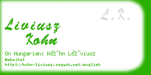 liviusz kohn business card